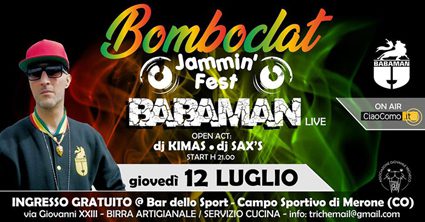 BOMBOCLAT JAMMIN' FEST / BABAMAN LIVE / Ingresso Gratuito