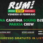 RUM • Reggae & HipHop • Venerdì 1 Febbraio • Free entry in lista