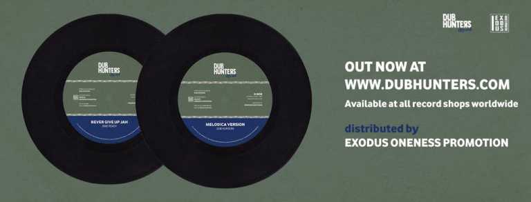Dub Hunters feat Dixie Peach “Never give up Jah” vinile 7″