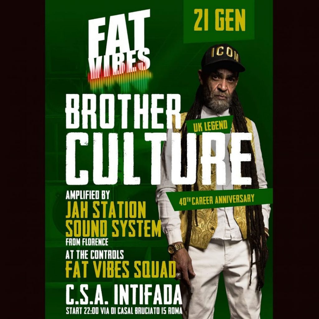 FAT VIBES W/ BROTHER CULTURE (UK) & JAH STATION SOUND SYSTEM (FI)