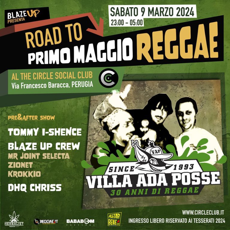 Road to PRIMO MAGGIO REGGAE w VILLA ADA POSSE @ The Circle Club Road to PRIMO MAGGIO REGGAE w VILLA ADA POSSE @ The Circle Club
