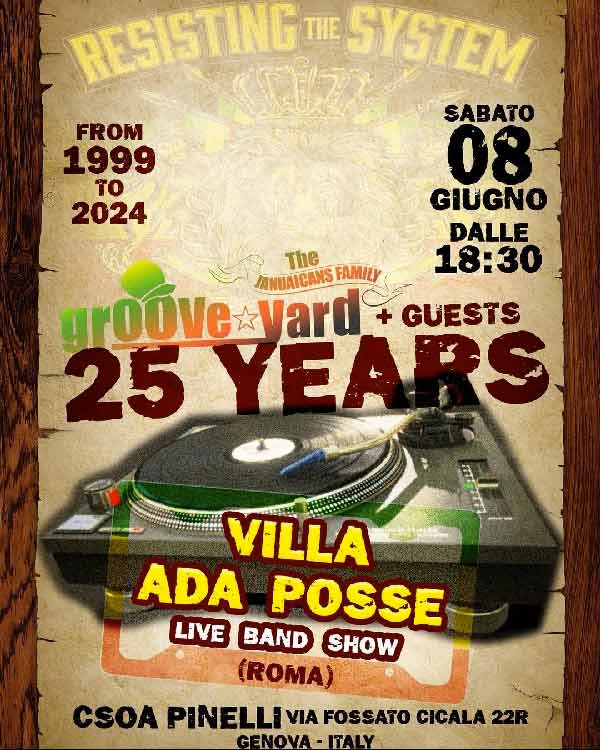 1999-2004 #GY25 - VILLA ADA POSSE live band show - 25 anni di Groove Yard