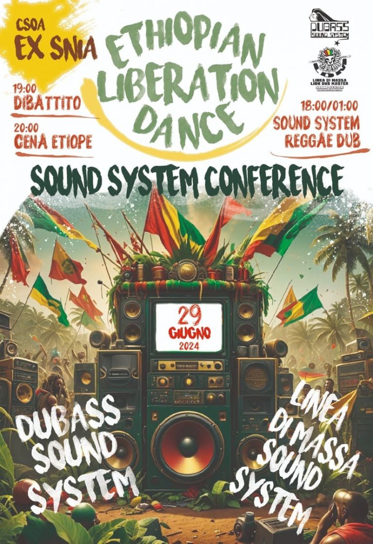 Ethiopian Liberation Dance – Dubass Sound System & Linea di Massa Sound System – cena etiope e dibattito