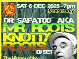 Dr Sapatoo aka Mr “Roots Knotty Roots” + Fabio B dj set – 100% vinyl Dr Sapatoo aka Mr "Roots Knotty Roots" + Fabio B dj set - 100% vinyl