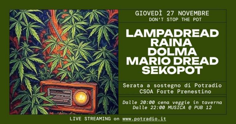 Don’t stop the POT ! Cena e Musica a sostegno di Potradio Don’t stop the POT ! Cena e Musica a sostegno di Potradio