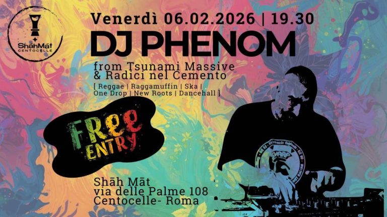 Aperitivo w/ Dj Phenom (from TM & RnC) – Free Entry