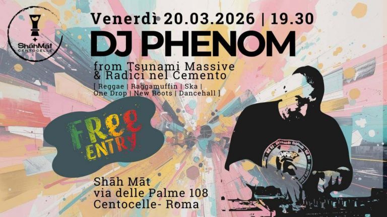 Aperitivo w/ Dj Phenom (from RnC & TM) – Free Entry