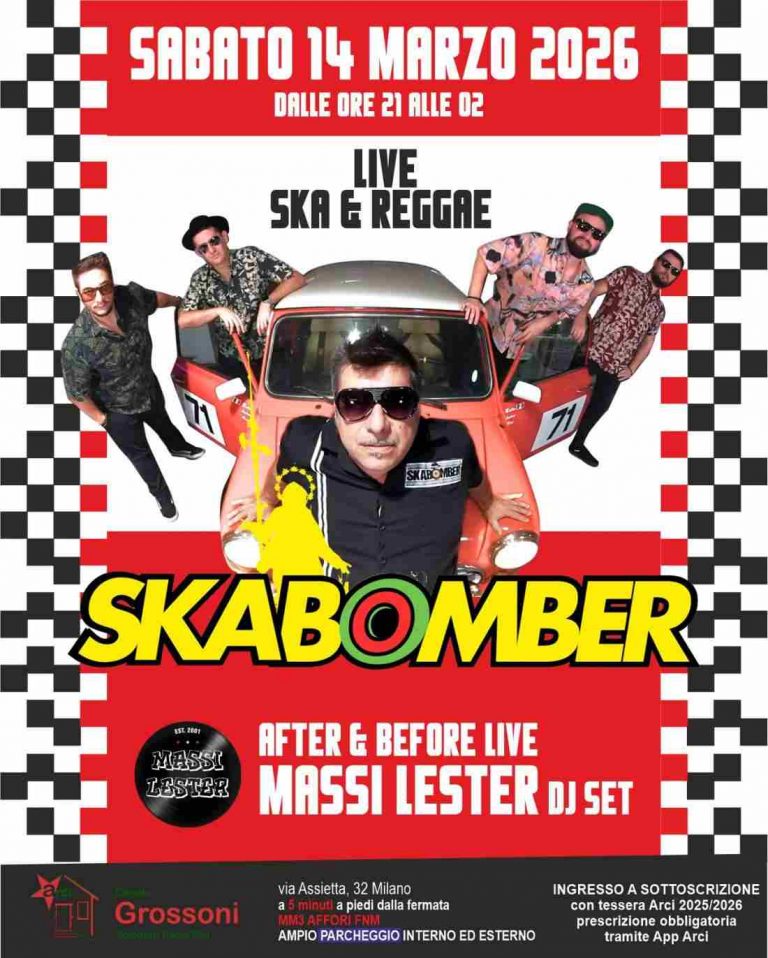 SKABOMBER live + MASSI LESTER djset + Presentazione del libro 40Anni con Luca SKABOMBER live + MASSI LESTER djset + Presentazione del libro 40Anni con Luca