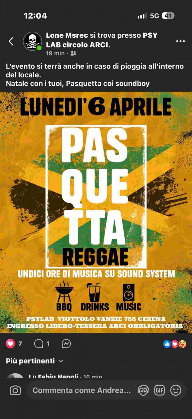 PASQUETTA REGGAE @psy lab